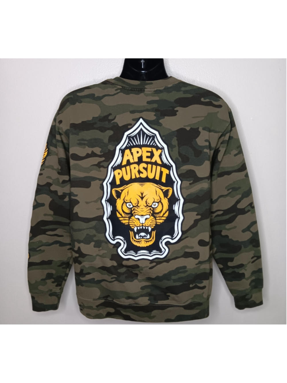 Apex Persuit Archery Adult Large Camo Sweatshirt Tiger Crewneck Bow Hunting - Picture 4 of 9